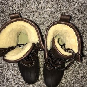 LL Bean shearling lined brown snow/rain boot
